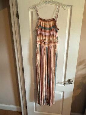 American Eagle Striped Multi-Color Wide-Leg Jumpsuit